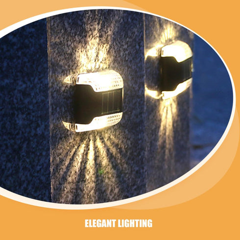 2pcs UKCOCO Solar Wall Sconce Lights Outdoor Waterproof Warm Light Solar Deck and Step for Patio Garden Fence Yard