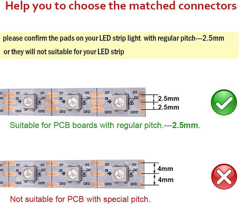3 Pin LED Strip Connector Kit, Includes Corner Connector, T Shape Connector, and Jumper for 10mm 3Pin LED Strip