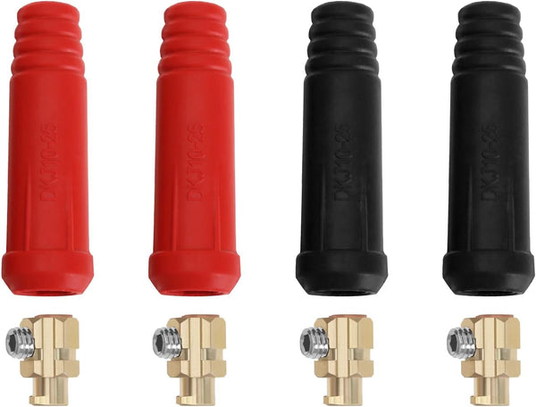 4Pcs DKJ10-25 TIG Welding Cable Connector Plug Socket Set 200Amp Dinse Quick Fitting for Plasma Cutter
