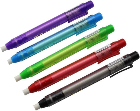 Pencil Erasers - Pen-Style Funny Portable Mechanical Eraser for Artists, Pack of 12