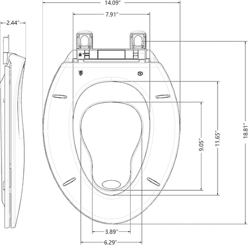 Stain-Resistant Elongated Toilet Seat with Built-In Child Seat for Easy Maintenance