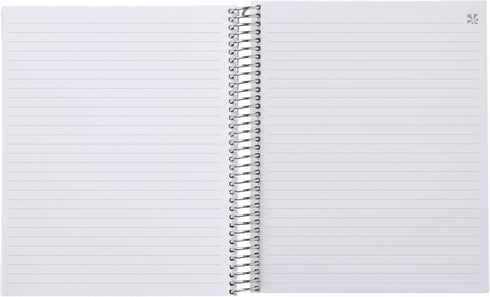 Erin Condren 7"x9" Lined Platinum Spiral Notebook - Bold Blooms Cover, 160 Pages for Notes, Journaling, Writing
