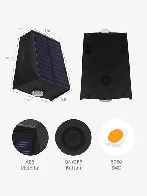 Mrzxy Outdoor Solar Lights for House Up and Down Solar Lights Dusk to Dawn Waterproof for House, Garage, Exterior