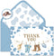 Whaline 50 Pack Western Cowboy Baby Shower Thank You Card Boxed Blue