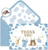 Whaline 50 Pack Western Cowboy Baby Shower Thank You Card Boxed Blue