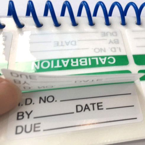 Self Laminating Calibration Labels 1x2 Inch Write-on Calibration Stickers with Spiral Bound Cover for NIST Calibration ISO-900 Calibrate Equipment Inspection Safety Label Quality Control (1 x 2 Inch) by wootile