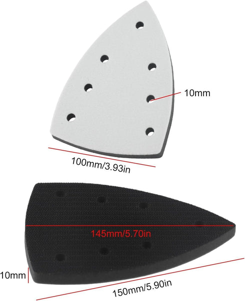 AureateLiving 100X150mm 7 Triangle Sanding Pad With Holes, EVA Backing Pad For Triangular Sander, Quick Change Abrasive