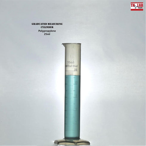 Graduated Measuring Cylinder - Polypropylene Plastic 25ml 10-Pack