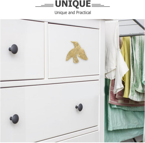 Right-Hand Brass Bird Drawer Knob for Elegant Furniture Upgrade