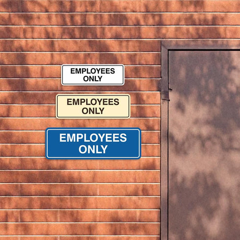 Standard EMPLOYEES ONLY Sign, Blue, Large (1 Pack)