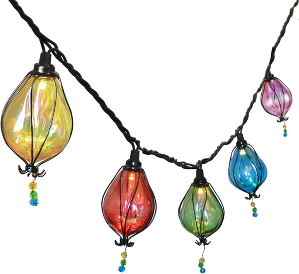 Vigdur Multicolor Outdoor String Lights with 10 Bulbs Connectable Waterproof, Indoor Outdoor