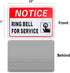 2-Pack Ring Bell for Service Sign, 10"x 7", .04" Aluminum Reflective Sign, Rust Free, Weatherproof