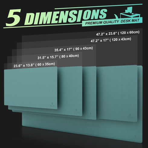 K KNODEL Large Desk Mat, Office Desk Pad, Computer Desk Mat, 47.2"x23.6", Green, Desk Protector Mat, Writing Pad