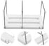 Cabilock Adjustable Expandable Metal Bookends with Clips for Heavy Books Desk Organizer Rack for Office Home