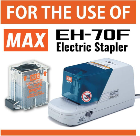 Max No.70FE Staple Cartridge, Clinch Electric Stapler (Box of 5000) by Max