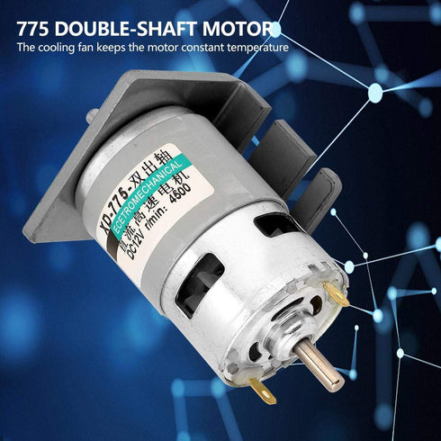 DC24V 12V 775 Motor, 50W High Power, Large Torque Double-Shaft Output, Electric Drill Chuck Motor