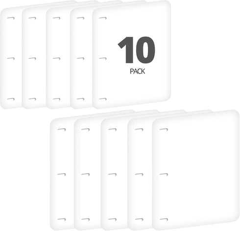 Full Page Flat Sheet Lifters, Natural White, Letter Size 11 x 8.5 Inch, 3-Hole Binder Separators (10 Pack)