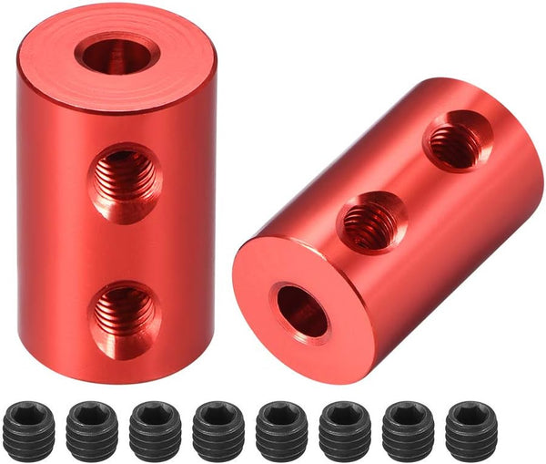 uxcell 4mm to 4mm Bore Rigid Coupling Set Screw L20XD12 Aluminum Alloy, 2pcs Shaft Coupler Connector for RC