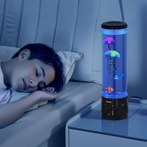 16 VEVOR Sensory Bubble Tube Lamp, Color Changing Light Effects, Water Fish Lamp with Built-in Bluetooth Speaker