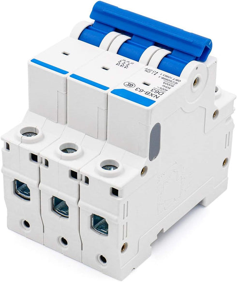 Baomain Mini Circuit Breaker NXB-63 D63 AC 400V 63Amp 3 Pole DIN Rail Mounting for Motor Protection