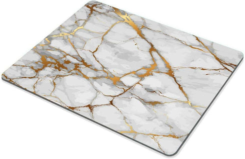 Smooffly White Marble Gold Grain Mouse Pad Non-Slip Rubber Gaming Mousepad for Computers