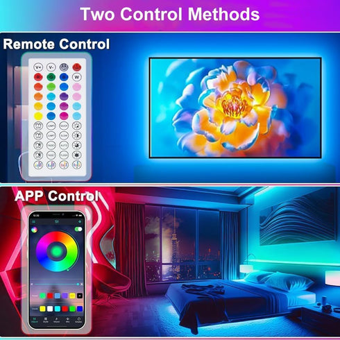 PSTAR Backlight,9.84ft 32-45 Inch Setup, TV LED Music Sync RGB Backlight with Remote & App Control, USB Powered