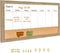 Magnetic Weekly Dry Erase White Board and Cork Board, Rustic Brown Wood Frame for Home Office and Wall Decor