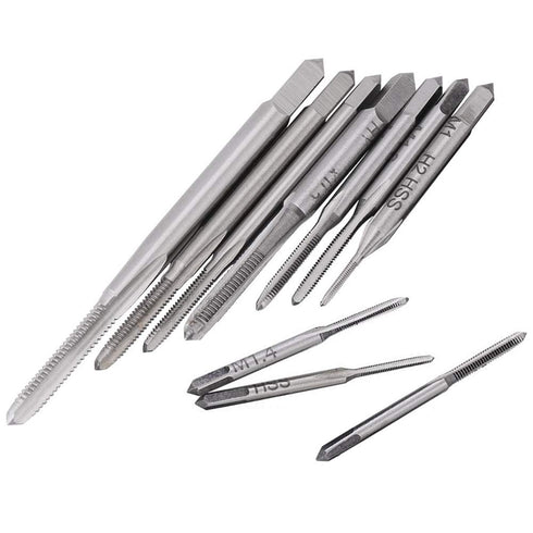 Yakamoz 10pcs Micro Taps Bits, Mini Machine Screw Drill Tap Set, Metric Thread Screws Plug Bit, Small Tapping Bits Tool
