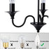 GooChan 2 3 4 6 7 Inch E12 Set 12 (4-Inch 12-Pack) Black Plastic Candle Cover Sleeves,Chandelier Socket