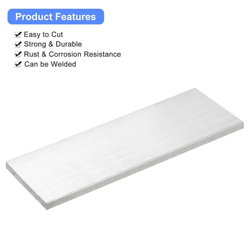 uxcell Square Aluminum Flat Bar, 5/16" Thick 3.1" Width 10" Length, 6061 Aluminum Flat Plate for Industrial Building