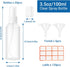 IUMLXJO 20Pcs 100ml/3.5oz 120Pcs Small Spray Bottles, Plastic Travel Bottles with Funnels & Labels, Clear Empty