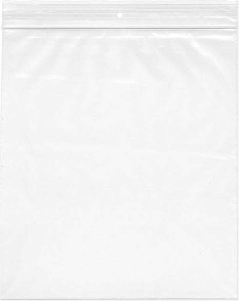 Plymor 9" x 12" Reclosable Plastic Bags (Pack of 200), 2 Mil with Hang-Hole Zipper