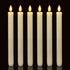 Homemory 6 Pack Flameless Taper Candles, No Remote, Realistic Flickering Battery Operated