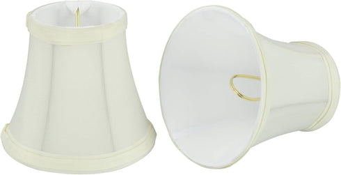Aspen Creative 30035-2A, Bell Clip-On Chandelier Lamp Shade, Off-White, 3" Top x 5" Bottom