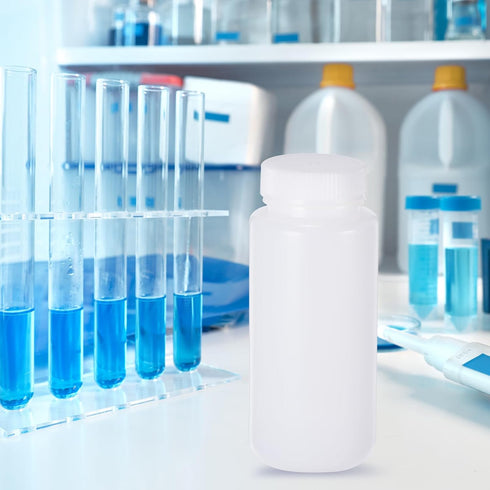 PATIKIL 15 Pcs 500ml Reagent Bottles, HDPE Wide Mouth Round Bottles with Screw Cap for Lab Storage