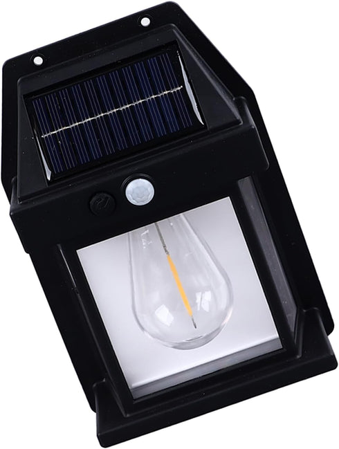 2 Pack 3 Solar Wall Lights Outdoor, LED Sconce Lights with Modes, Motion Sensor, Wall Mount for Patio Fence (Black)