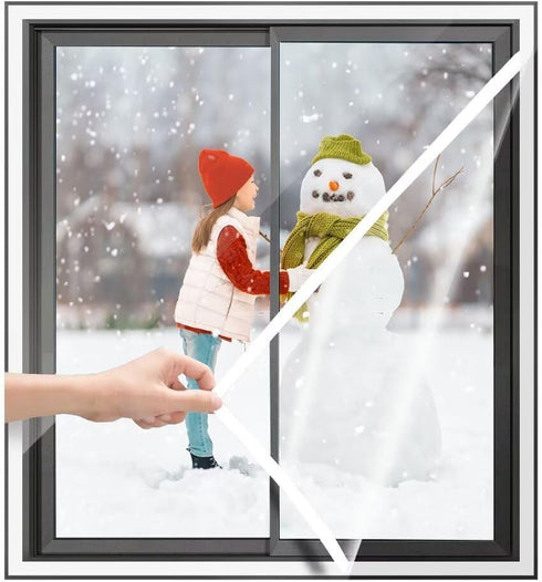 VOLLENC Window Winterizing 120x175cm White Winter Weatherproofing Window Insulation Kits Window Insulation Kit