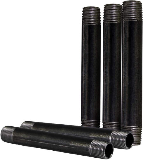 Everflow Supplies NPBL3810-5 Black Nipple Pipe, 1/8" x 10"