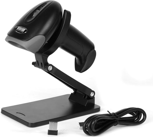 Rabitpos QR Code Scanner with Foldable Stand, 1D 2D Barcode Scanner 2.4G Wireless