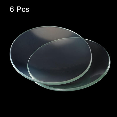 PATIKIL 6 Packs 60 mm Diameter Watch Glass, Beaker Cover with Smooth Edges Chamfered Arc for Laboratory, Transparent