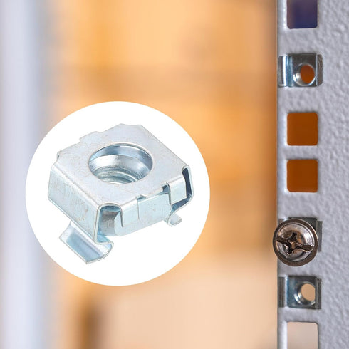 uxcell 5/16-18 10Pcs Cage Nut, Snap-in Cage Nuts, Carbon Steel Zinc Plated Metric Nut for Server Rack Cabinet, Silver