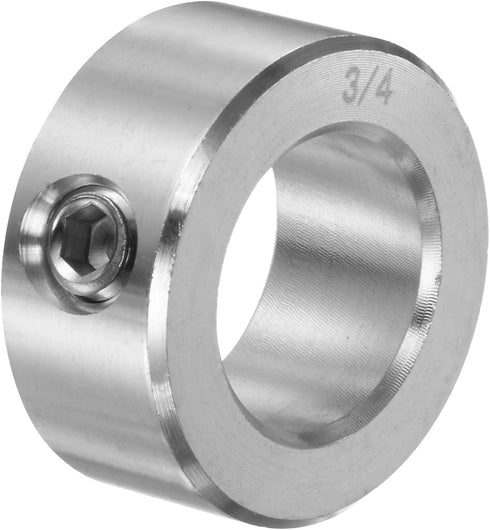 Shaft Collar Set Screw, 3/4" Bore 304 Stainless Steel, 1-1/4" OD, 9/16" Width for Wheel Barrow Axle, Machine Tools