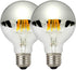 LUXON Half Chrome Light Bulbs,Dimmable,LED Edison Bulbs,Silver Dipped Anti Glare Bulb,Mirror 6W