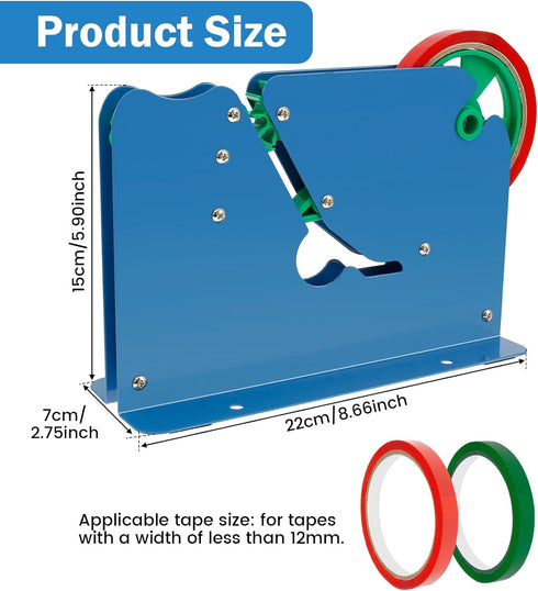Metal Tape Bag Sealer with 6 Roll Tapes & Trimmer, Manual Food Sealer Machine for Heavy Duty Bag Sealing