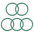 uxcell Fluorine Rubber O-Rings, 45mm OD, 38mm ID, 3.5mm Width FKM Seal Gasket for Machinery Plumbing, Green, 5 Pack