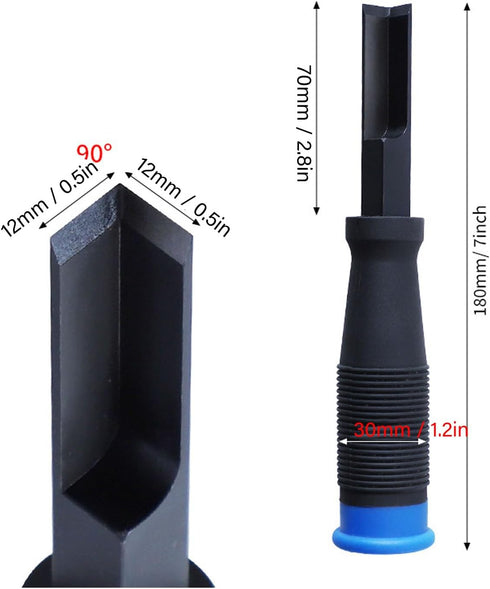 Right Angle Chisel - Chrome Steel Timber Framing Corner Chisel for Woodworking Slotting & Cutting