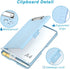 Rimilak Plastic Clipboard with Storage - High Capacity Nursing Clipboards with Pen Holder, Light Blue
