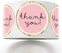 Chic Gold Thank You Labels, Round Pink Adhesive Stickers, 1.4 Inch, 500 Pack