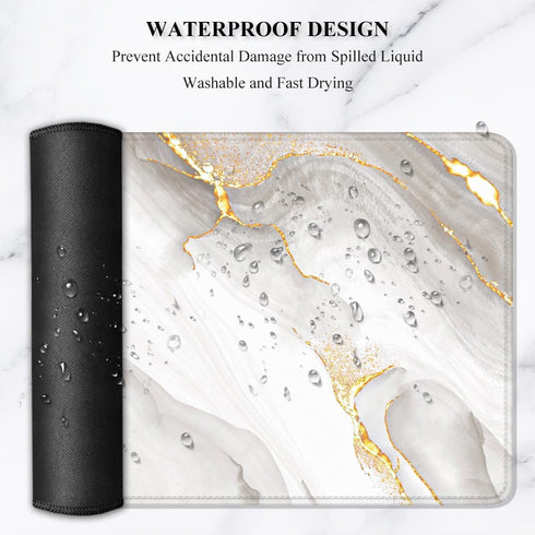 Auhoahsil Large Gaming Mouse Pad, XXL Desk Pad, 35 x 15 Inch, Waterproof Keyboard Mat