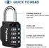 Combination Lock, 4 Digit Padlock for School Gym Locker, Toolbox, and Storage Cases (1 Pack, Black)